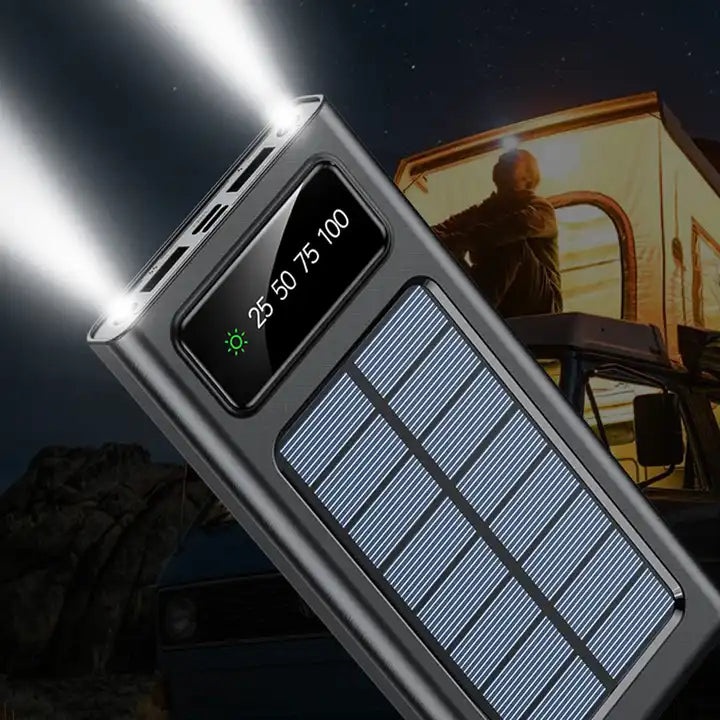 20,000mAh Solar Power Bank With 4 Built-in Cables