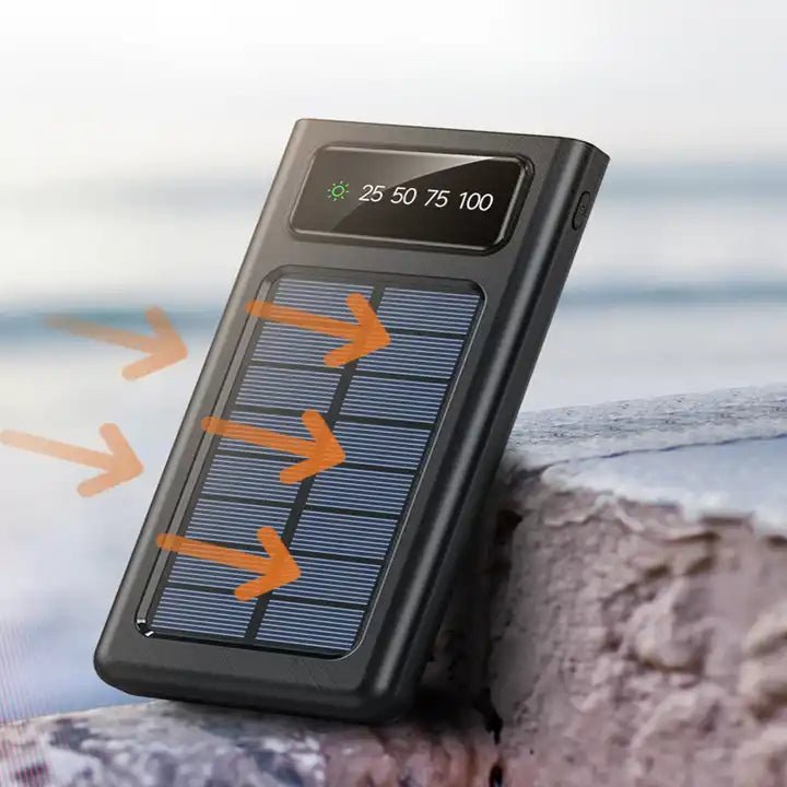 20,000mAh Solar Power Bank With 4 Built-in Cables