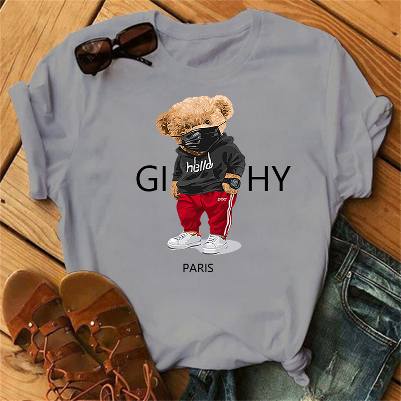 Women's fashion T-shirt Bear 3D printed